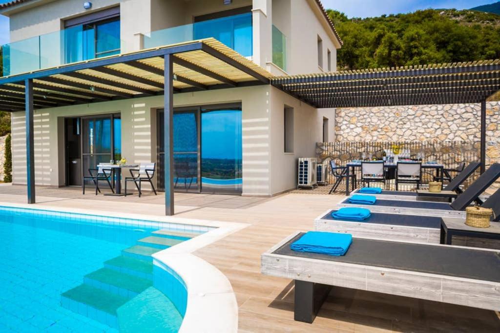 New Villa Blue With Private Pool At Trapezaki Livathos (Kefalonia) Exterior foto